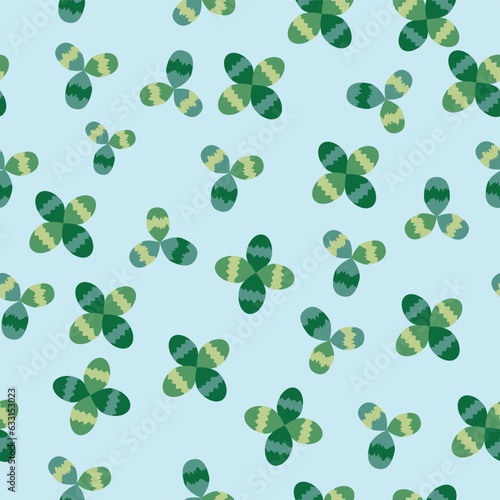 Clover blooming pink seamless pattern. St. Patrick's Day seamless pattern
