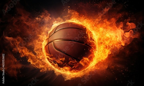Basketball ball with fire © ArtCookStudio
