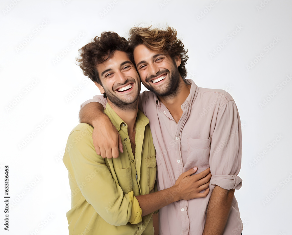 A gay couple deeply in love. With their authentic smiles, joyful laughter A gay couple deeply in love. With their authentic smiles, joyful laughter