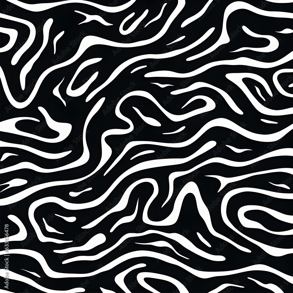 Dynamic Swirls: black and white Seamless graphic Pattern Dynamic Swirls: black and white Seamless graphic Pattern