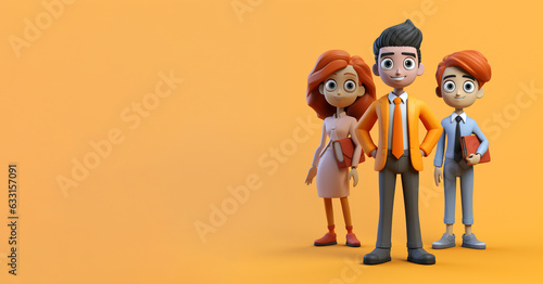 business people 3d animation characters