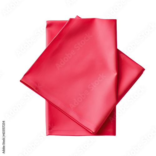 Red napkin on transparent background