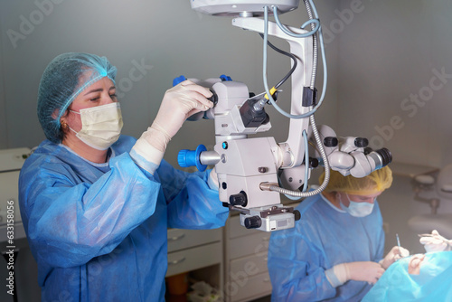 Blepharoplasty plastic surgery. Rejuvenation of the area around the eyes