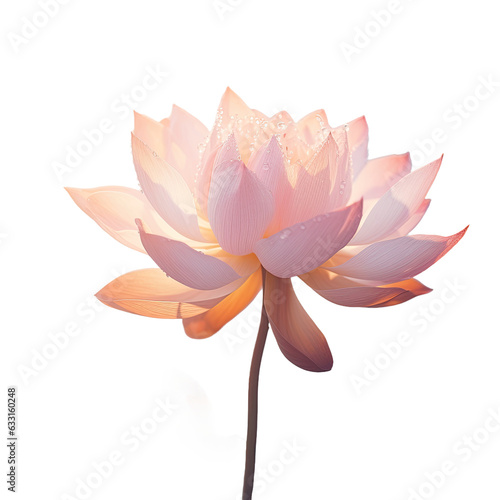 Morning light illuminates a lotus flower