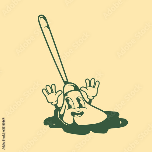 Vintage character design of a broom