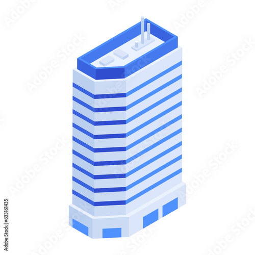 Pack of Skyscraper Buildings Isometric Icons 

