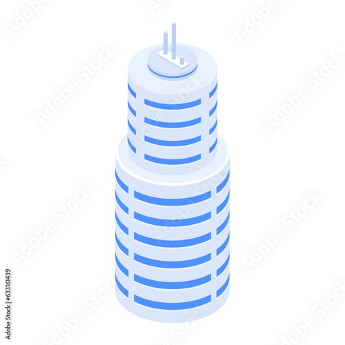 Pack of Skyscraper Buildings Isometric Icons 

