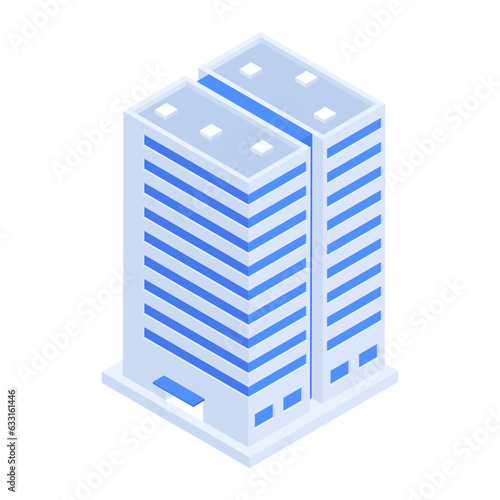 Pack of Skyscraper Buildings Isometric Icons 

