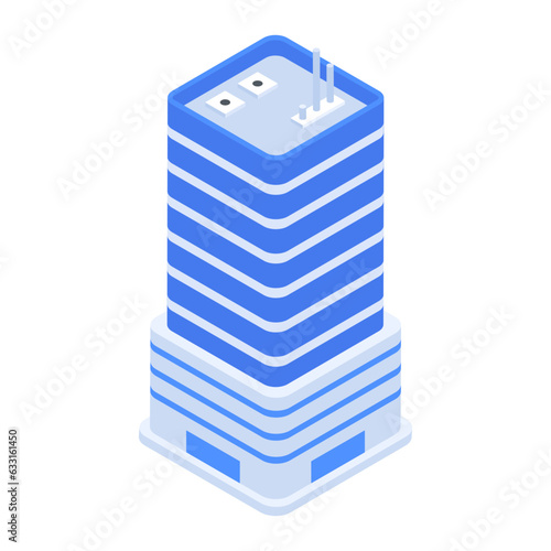 Pack of Skyscraper Buildings Isometric Icons 

