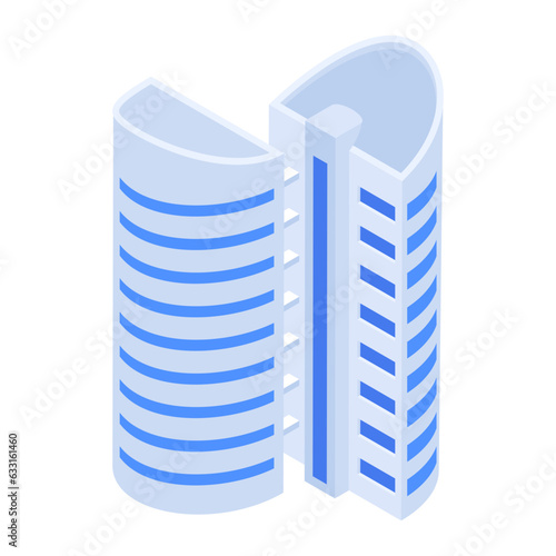 Pack of Skyscraper Buildings Isometric Icons 

