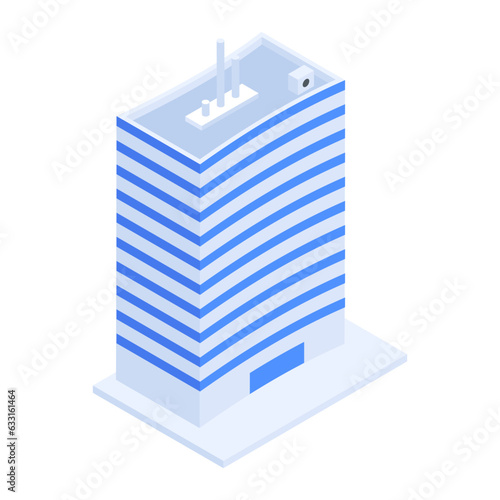 Pack of Skyscraper Buildings Isometric Icons 

