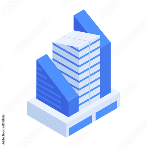Pack of Skyscraper Buildings Isometric Icons 

