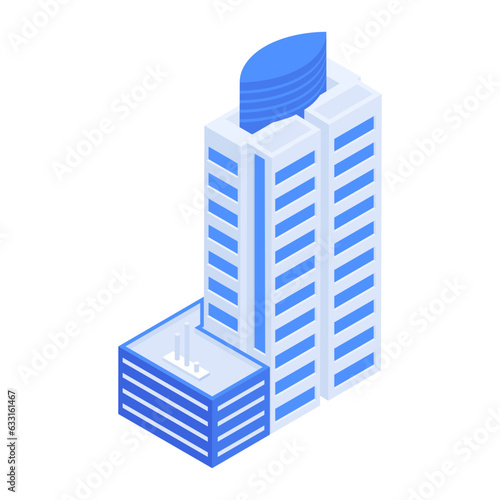 Pack of Skyscraper Buildings Isometric Icons 

