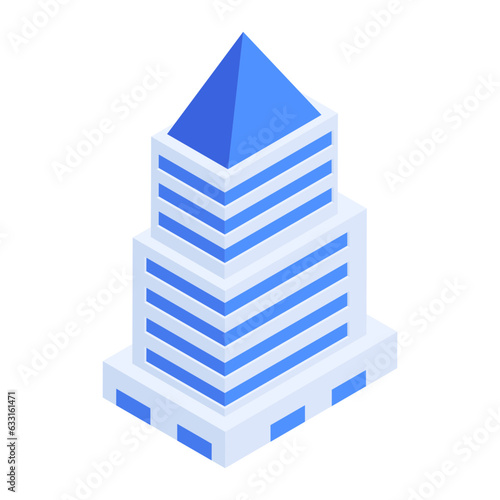 Pack of Skyscraper Buildings Isometric Icons 

