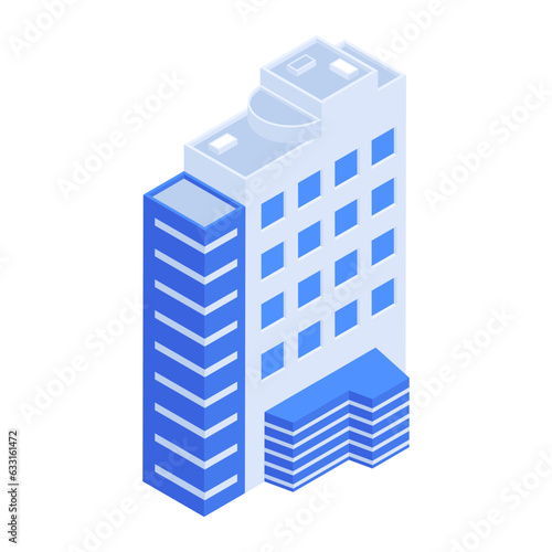 Pack of Skyscraper Buildings Isometric Icons 

