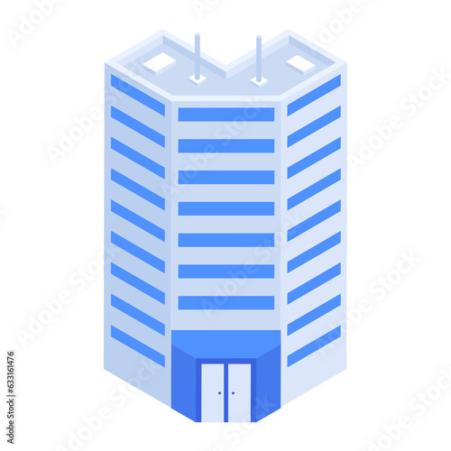 Pack of Skyscraper Buildings Isometric Icons 

