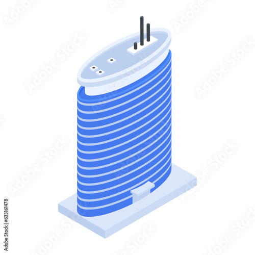 Pack of Skyscraper Buildings Isometric Icons 

