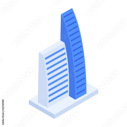 Pack of Skyscraper Buildings Isometric Icons 

