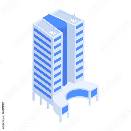 Pack of Skyscraper Buildings Isometric Icons 

