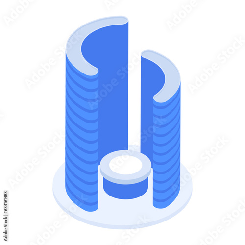 Pack of Skyscraper Buildings Isometric Icons 


