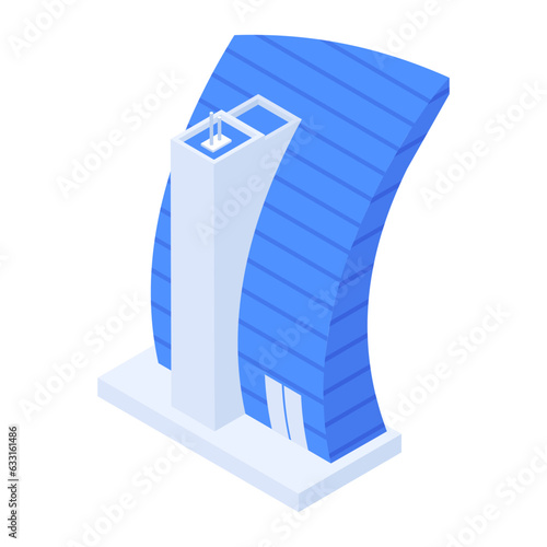 Pack of Skyscraper Buildings Isometric Icons 

