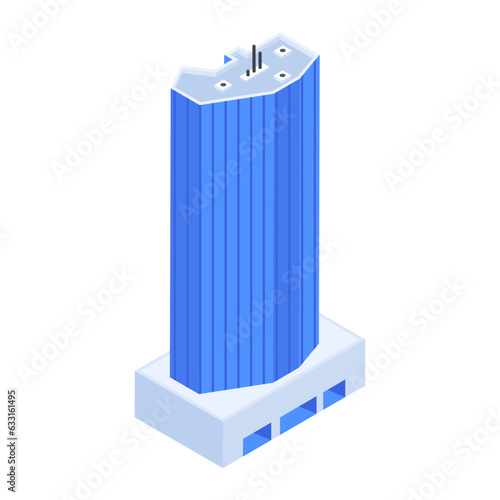 Pack of Skyscraper Buildings Isometric Icons 

