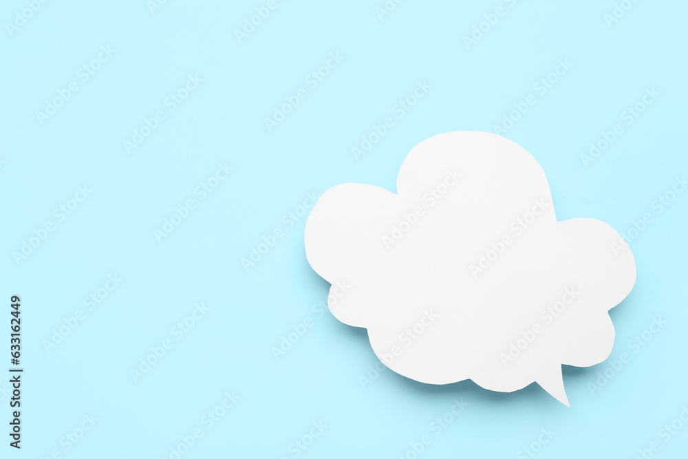 Empty speech bubble on blue background