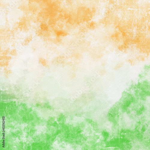 three color indian flag grunge abstract watercolor background