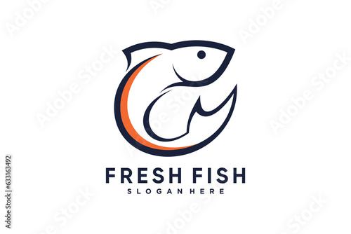 Fish logo design template vector illustration with creative idea