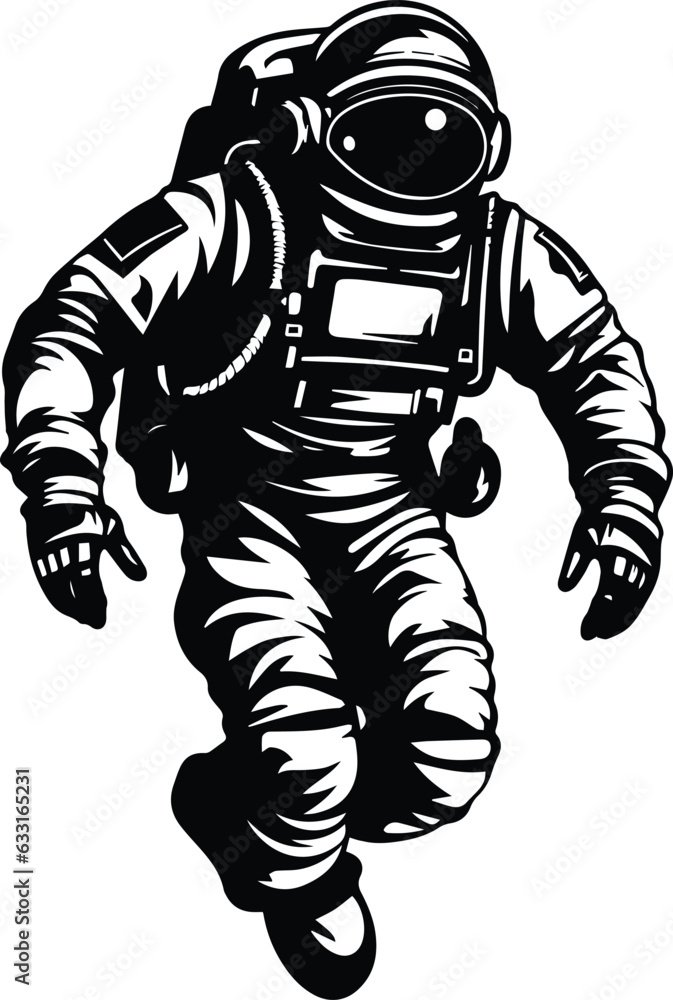 Astronaut Suit Logo Monochrome Design Style