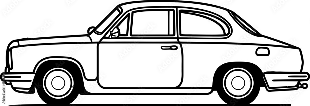 Classic car sketch drawing