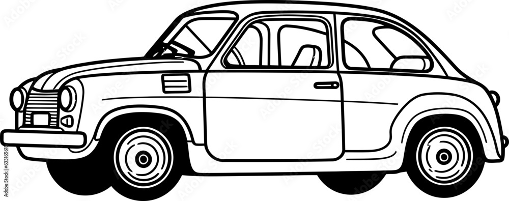 Classic car sketch drawing