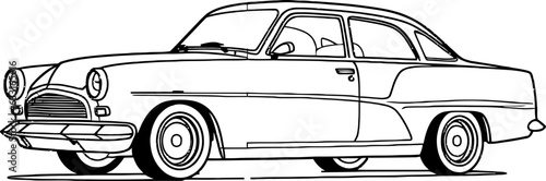 Classic car sketch drawing