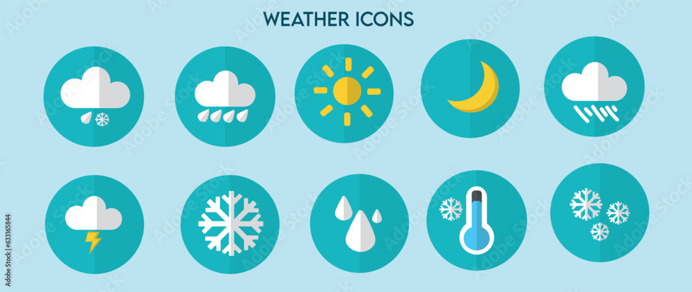 Weather icon set vector illustration. Weather conditions icons Weather icon set vector illustration. Weather conditions icons