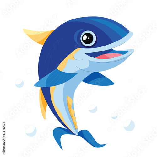 hand drawn tuna cartoon illustration