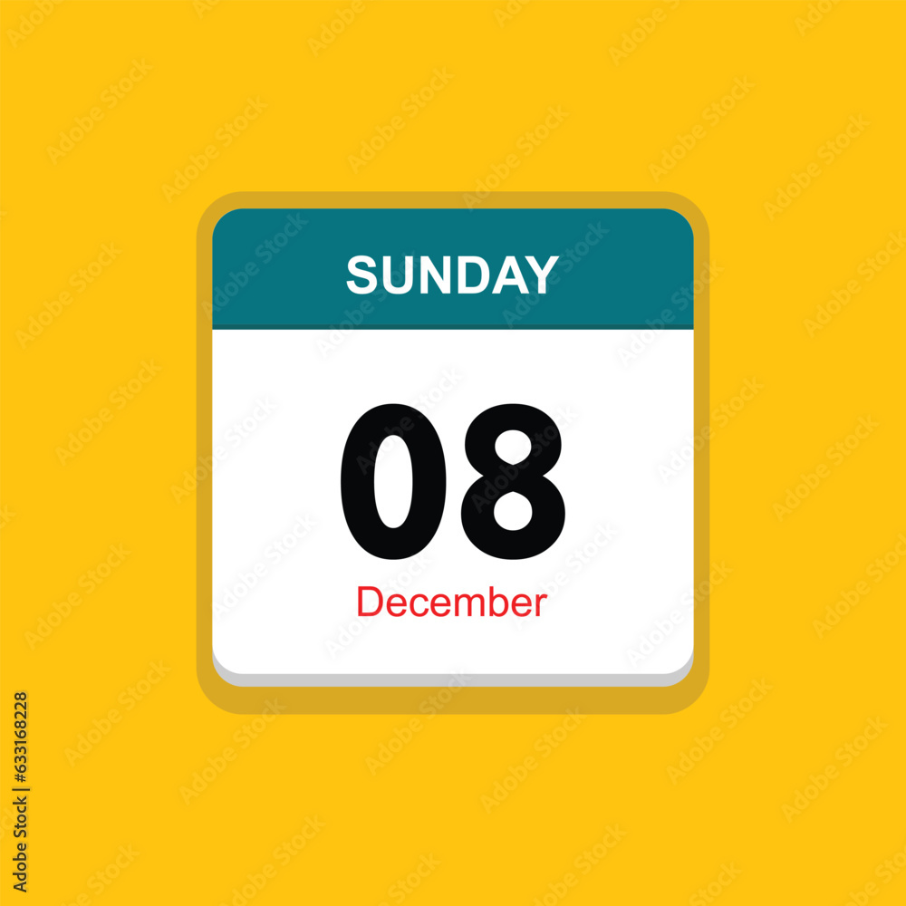 may 08 sunday icon with yellow background, calender icon