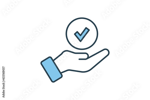 Agree Icon. Icon related to survey. flat line icon style. Simple vector design editable photo