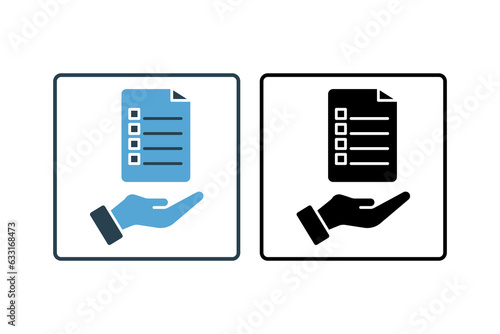 Survey Icon. Icon related to survey. solid icon style. Simple vector design editable