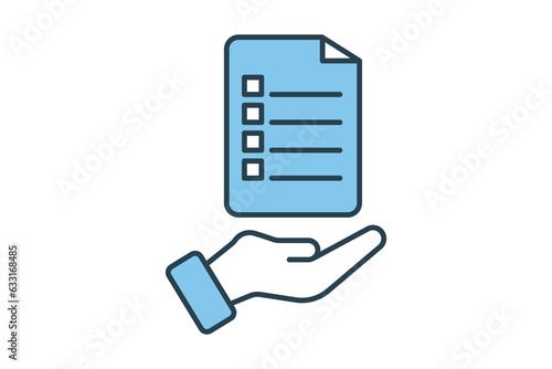 Survey Icon. Icon related to survey. flat line icon style. Simple vector design editable