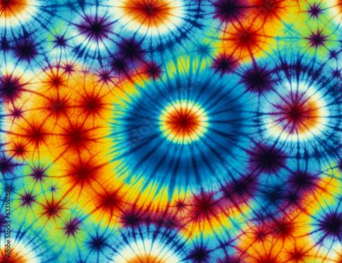Seamless colorful tie dye pattern design. Generative AI