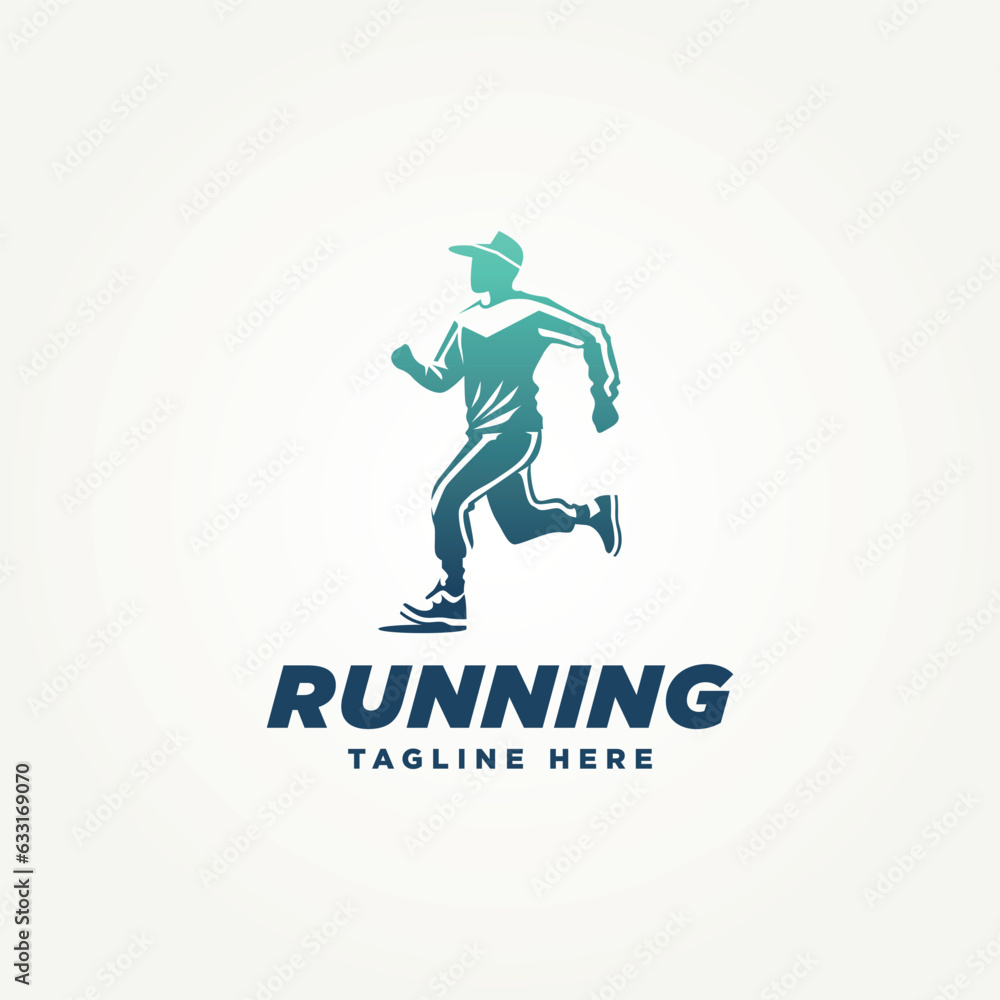 simple silhouette running icon logo template vector illustration design. simple modern running clubs, athletes, marathon runners logo concept simple silhouette running icon logo template vector illustration design. simple modern running clubs, athletes, marathon runners logo concept