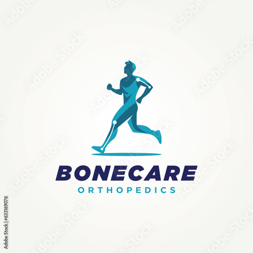 minimalist bone care orthopedic icon logo template vector illustration design. simple modern orthopedic clinics, physical therapists and rehabilitation centers logo concept