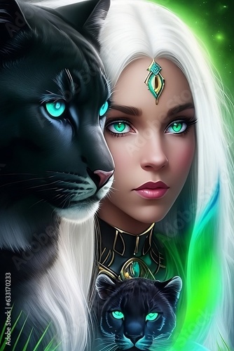 portrait of a woman with a cat