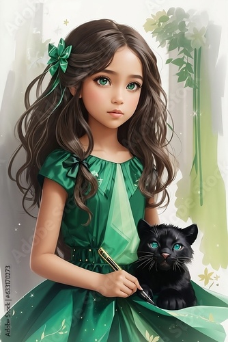 child with cat