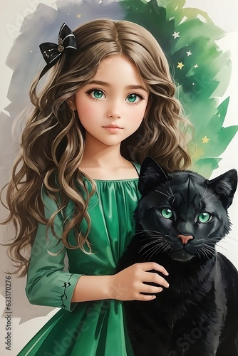 portrait of a woman with a cat