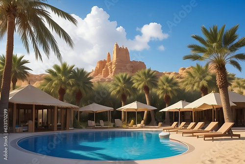 pool in the tropical resort