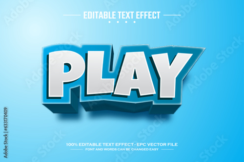 Play 3D editable text effect template
