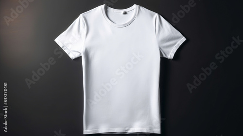 T-shirt mockup template Fashion flat lay product display. Close up. T-shirt is clean and minimalistic. There are no letters or numbers.