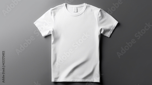 T-shirt mockup template Fashion flat lay product display. Close up. T-shirt is clean and minimalistic. There are no letters or numbers.