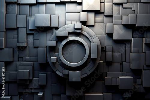Fototapeta Naklejka Na Ścianę i Meble -  Industrial 3D Abstract Background for Design Projects